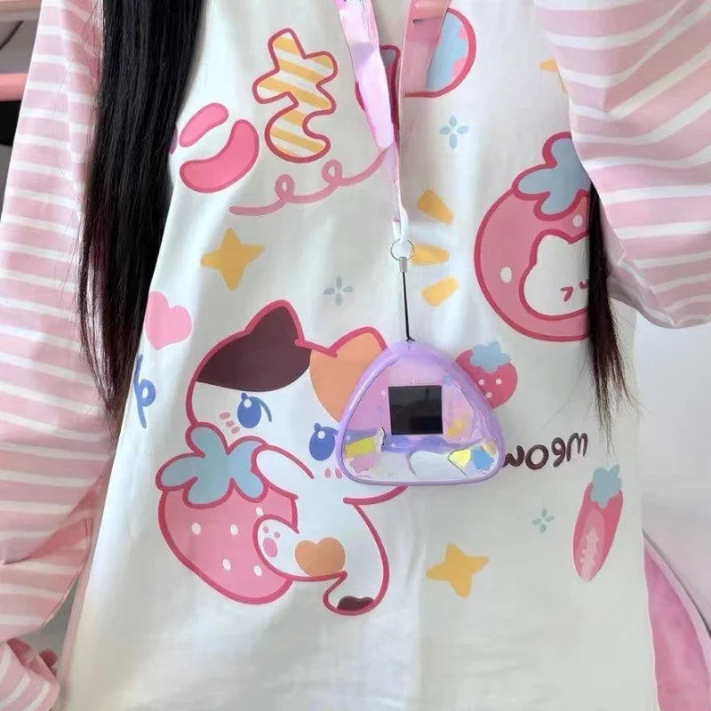 T-shirt Harajuku w paski
