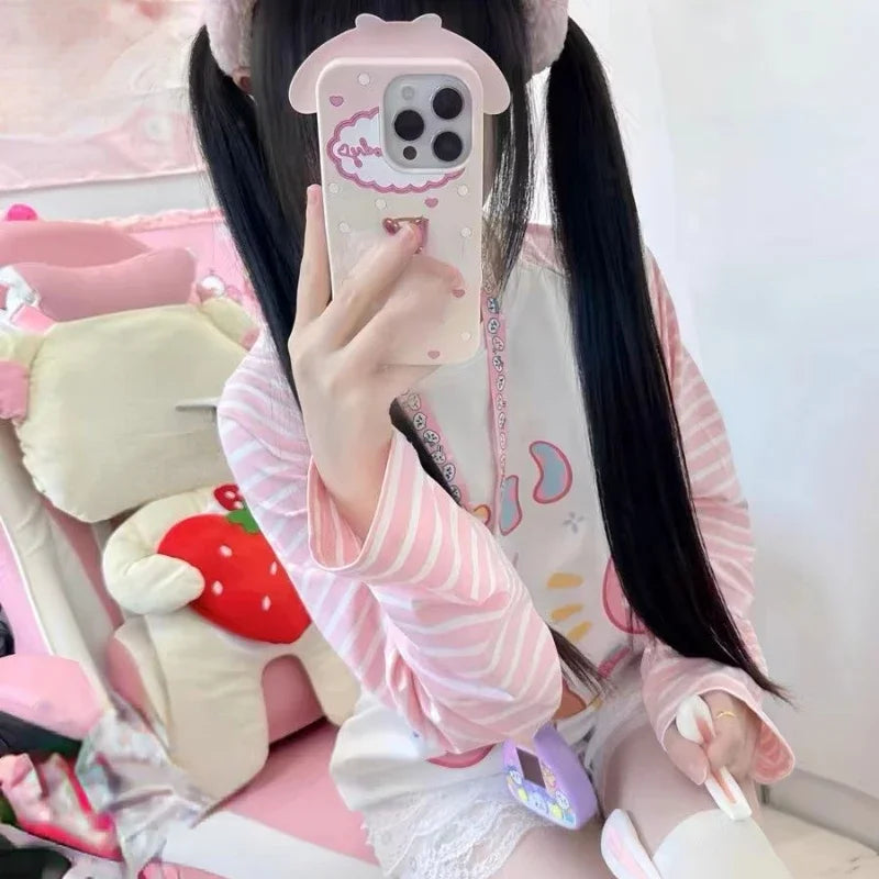 T-shirt Harajuku w paski
