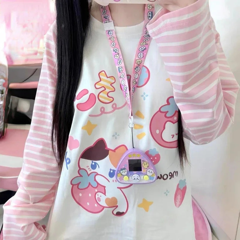 T-shirt Harajuku w paski